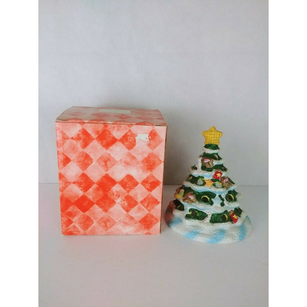 Christmas Tree Tealight Candle Holder Holiday Decor 6" tall